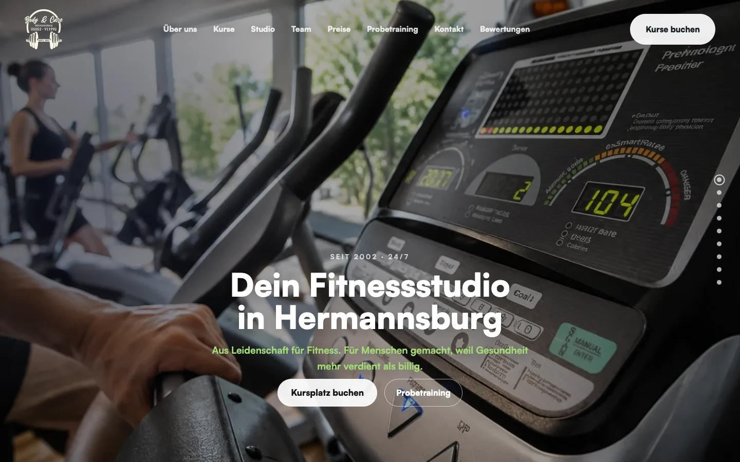 Body & Care Hermannsburg: Startseite am Desktop
