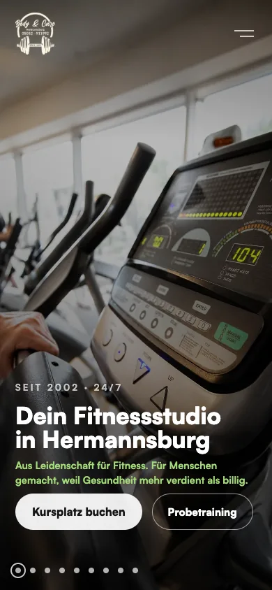 Body & Care Hermannsburg: Website auf dem Handy