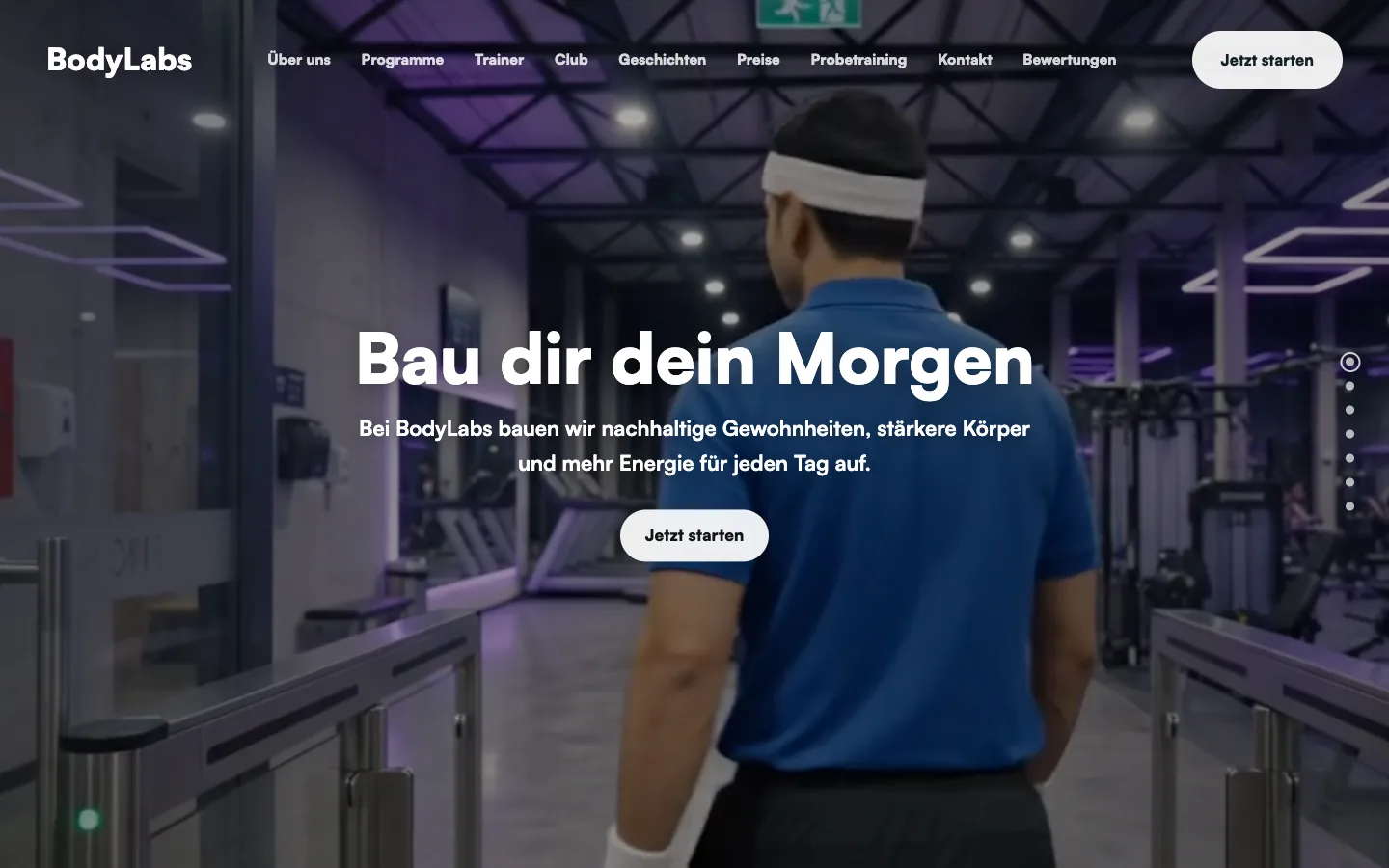 Personal-Training-Website-Demo am Desktop
