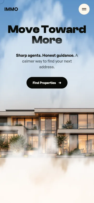 Immobilienmakler-Website-Demo auf dem Handy