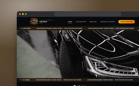Fahrzeugpflege Celle (Kundenprojekt): Website im Browserfenster