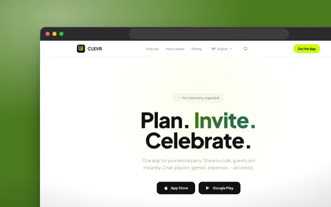 CLEVR (von uns entwickelt): Website im Browserfenster
