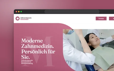Praxis-Website-Demo (Design-Konzept): Website im Browserfenster