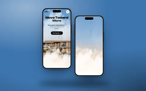 Immobilienmakler-Website-Demo (Design-Konzept): Website auf zwei Handys