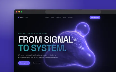 Software-Studio-Website-Demo (Design-Konzept): Website im Browserfenster
