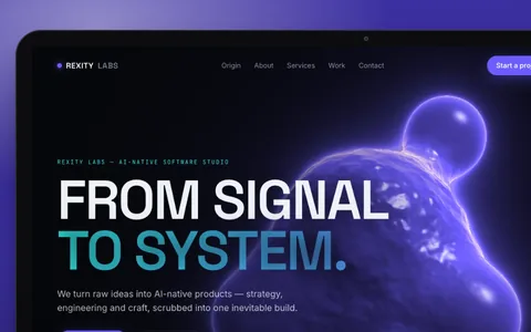 Software-Studio-Website-Demo (Design-Konzept): Ausschnitt der Startseite