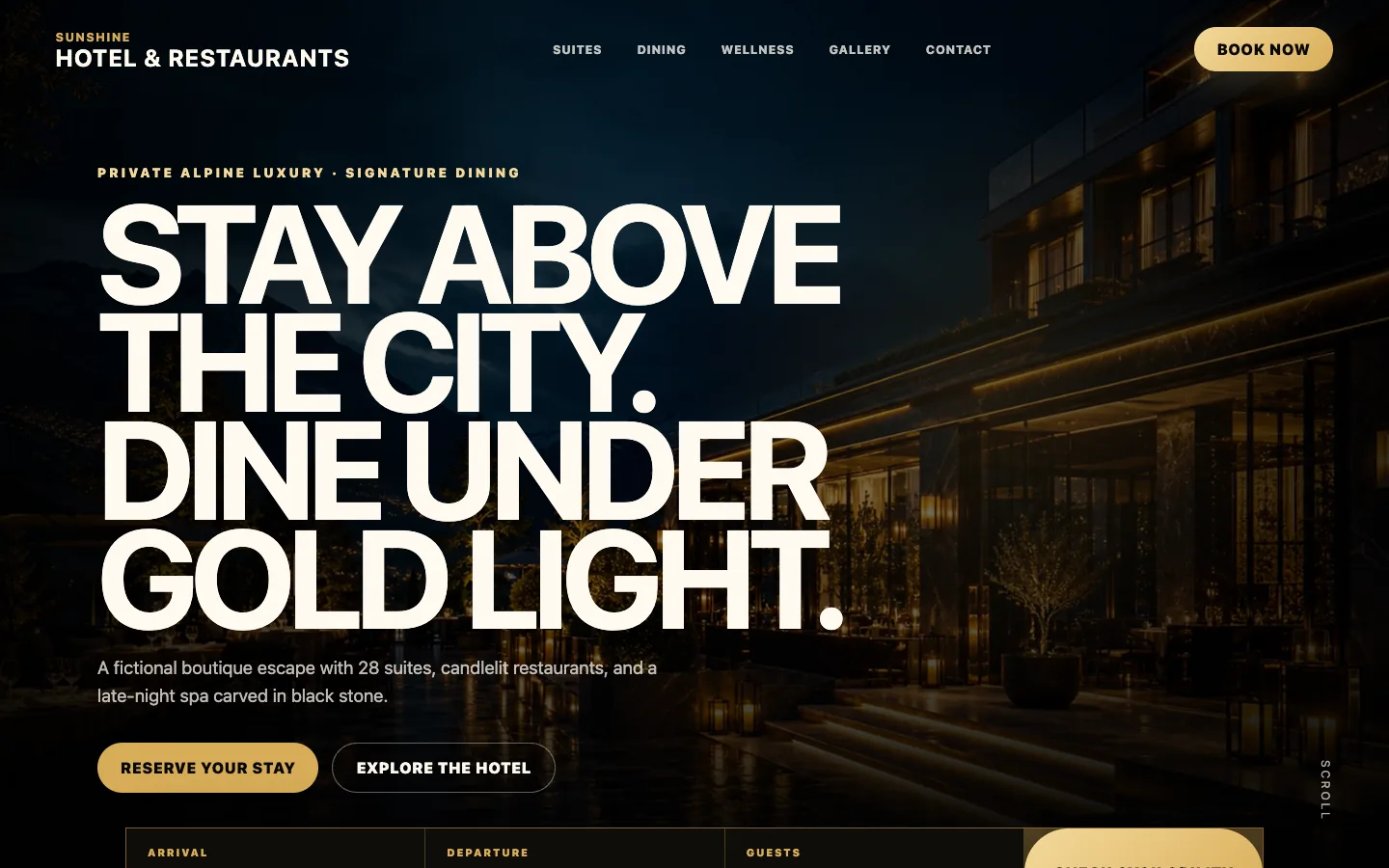 Hotel-&-Restaurant-Website-Demo am Desktop