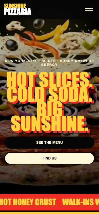 Pizzeria-Website-Demo auf dem Handy